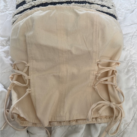 Lone Star Tops - NWOT Lone Star Cream Lace-Up Corset Tube Top - Medium - Boho Western